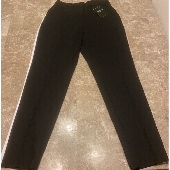 Essentials by ABS Women Black Casual Pants Size 2 Leg Stripe With Red And White￼ - Picture 4 of 11